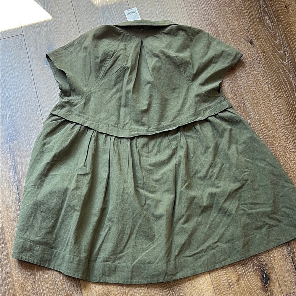 NWT Free People Ronnie Poplin Mini Dress - green - Picture 7 of 8